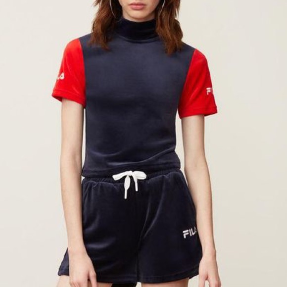 Fila Carmela Mock Neck Velour Top - Picture 4 of 4